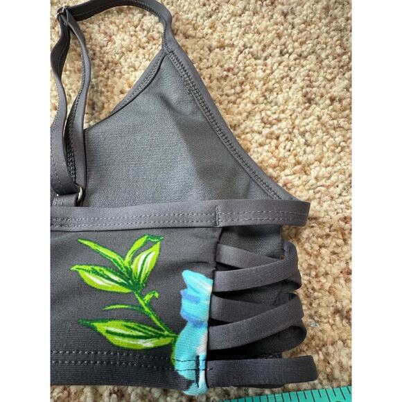 Kona Sol Women's Bikini, size Small; Gray Floral print, NWT - Picture 5 of 9